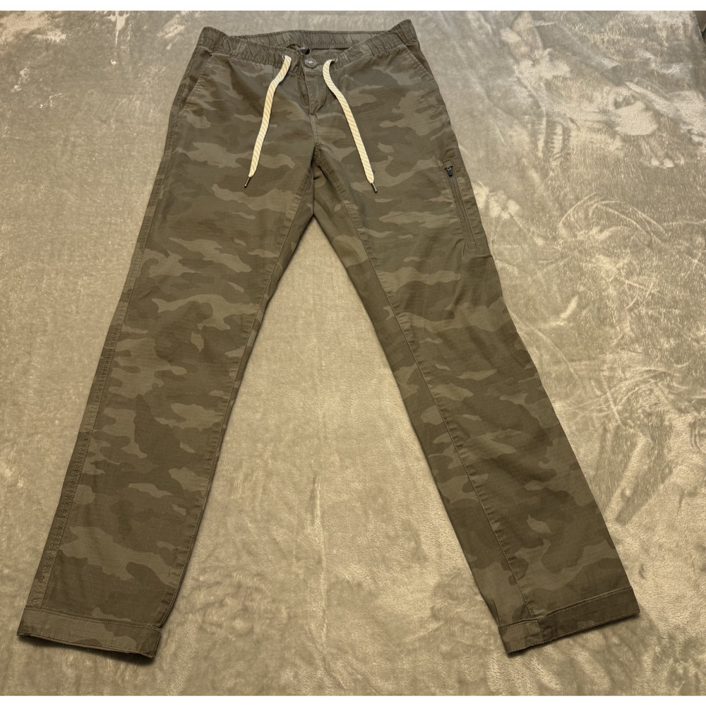 Vuori Ripstop Jogger Pants Womens Small Camo Army Green Drawstring Stretch